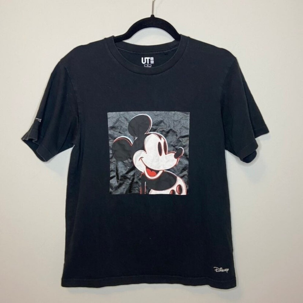 Uniqlo Mickey Mouse Andy Warhol Black Tee Shirt Size Small